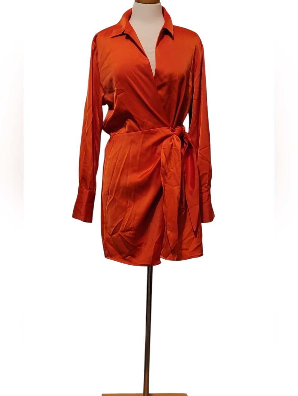 House Of Harlow Satin Wrap Cocktail Date Night Ladies Night Out Party Mini Dress - Picture 2 of 7